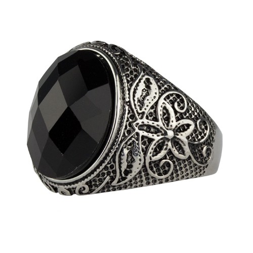 Ring Schwarze Blume Edelstahl - vergleichen und günstig kaufen